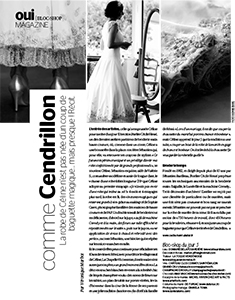 Janvier 2016 - Parution Oui Magazine - Comme Cendrillon