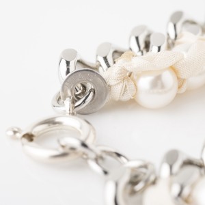 LIGIA DIAS -@ Bracelet chaîne, ruban et perles