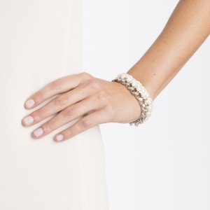 LIGIA DIAS -@ Bracelet chaîne, ruban et perles