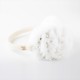 Maison Michel - Cache-oreilles Victoria en fourrure de lapin et perles de verres nacrées